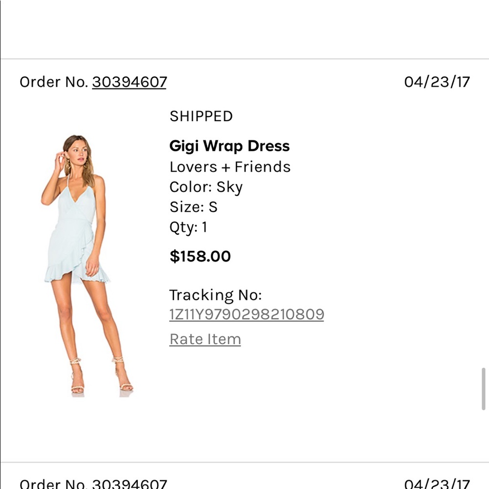 Light blue ruffle mini wrap dress